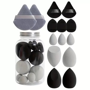 Ensemble de 14 éponges de maquillage multi-formes (boule, triangle), sans latex, pour poudre, anticernes et fond de teint, avec boîte - Product Image 3