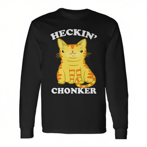 เสื้อยืดแขนยาว Heckin' Chonker Premium ลายแมวอ้วนสีส้ม เสื้อยืดโปรโมชั่นพรีเมียม - Product Image 2