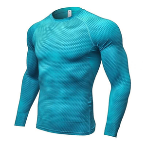 เสื้อคอมเพรสชั่นแขนยาวสีน้ำเงินสำหรับผู้ชาย แห้งเร็ว เหมาะสำหรับออกกำลังกาย เล่นกีฬา ป้องกันการระคายเคือง คุณภาพสูง - Product Image 1