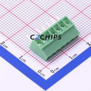KF128-2.54-7P <b>Screw</b> Terminal <b>Block</b> Through hole Component (THT),P=2.54mm Connector 1x7P 2.54mm Green Through Hole - Product Image 2