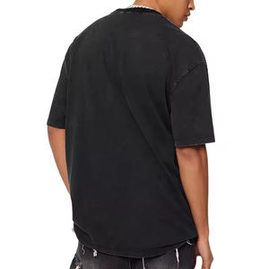 T-shirt pour homme à manches courtes, col rond, ample, de haute qualité, lavé, vintage, surdimensionné, avec logo personnalisé, 270 g - Product Image 4