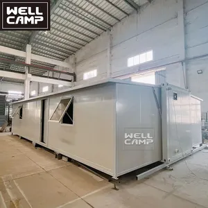 Wellcamp 40ft Uitbreidbaar Container Huis Drie Kamers Twee Badkamers Eenvoudig Te Installeren Firm Duurzaam Opvouwbare Prefab Woningen