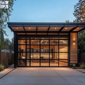 <span class=keywords><strong>Porte</strong></span> <span class=keywords><strong>de</strong></span> <span class=keywords><strong>garage</strong></span> <span class=keywords><strong>sectionnelle</strong></span> automatique isolée en aluminium et verre pour villas, à fond plat avec panneau en aluminium et verre - Product Image 5
