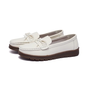 Nouvelles Chaussures d'été en Cuir Véritable pour Femme, Polyvalentes, Décontractées, à Nœud Papillon, Confortables, à Semelle Souple, Type Mocassins pour Maman - Product Image 5