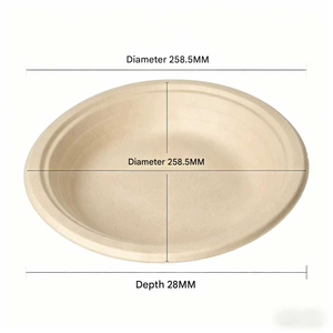 Assiette Ronde en Bagasse de Canne à Sucre Qualité Alimentaire Résistante à la Température 120°C pour Plats à Emporter Préparation de Repas Livraison Micro-ondable Jetable - Product Image 6