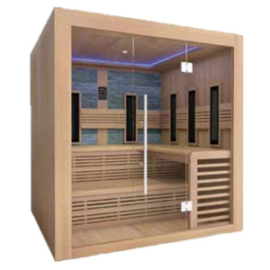 Moderna Sauna a Infrarossi in Legno di Hemlock Canadese con Terapia a Luce Rossa a Spettro Completo e Cabina in Cedro - Product Image 6