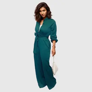 90802-MX22 leisure 4 colors office style long women jumpsuits and rompers