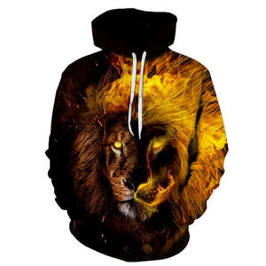 Felpe con cappuccio da <span class=keywords><strong>uomo</strong></span> taglie forti felpe con cappuccio 3D personalizzate Lion Tiger felpa con cappuccio Unisex da <span class=keywords><strong>uomo</strong></span> - Product Image 5