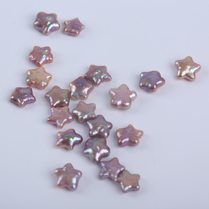 Perles d'eau douce naturelles en or baroque de 11-13 mm pour collier et bracelet DIY, particules pentagramme lâches, particules violettes dispersées - Product Image 2