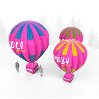 Modèle de montgolfière gonflable Logo personnalisé pour organisateur d'événements Équipes de marketing Exposants de salons commerciaux Promotions d'événements de vacances