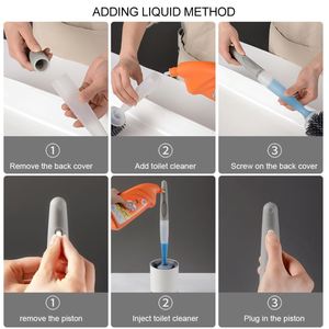 Nuevo y Popular Soporte de Plástico para Baño con Dispensador de Jabón, Cepillo de Inodoro de Silicona Suave TPR para Limpieza - Product Image 5