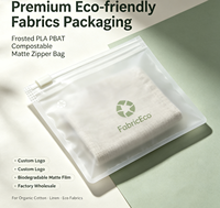 Bolsa con Cierre Mate Compostable y Biodegradable de PLA PBAT Esmerilado, con Logotipo Personalizado, para Embalaje de Telas Ecológicas Premium, Alta Resistencia Mecánica