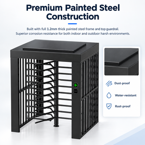 Torniquete Cuadrado de Altura Completa con Recubrimiento de Polvo Negro, Puerta de Seguridad Anti-Escalada con Código RFID y QR para Fábricas, Construcción y Comunidades - Product Image 3