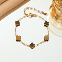 Bracelet carré mini 9 mm en acier inoxydable plaqué or avec zircon incrusté, élégant, pour femme, vente en gros