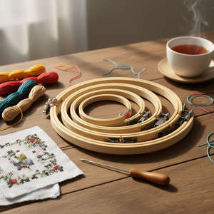 ILAN Bamboo <b>Embroidery</b> <b>Frame</b> 33Cm Set 6Pcs For Cross Stitch Crafting - Product Image 2