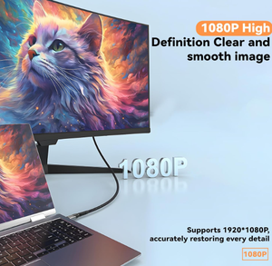 USB C zu <span class=keywords><strong>VGA</strong></span> Kabel P60Hz Vergoldetes Typ C zu <span class=keywords><strong>VGA</strong></span> Adapter kabel Kompatibel mit Laptop Tablet HDTV Monitor Projektor - Product Image 3