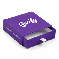 Caja de Regalo Rígida Morada Mate Personalizada con Cajón Deslizante, Embalaje Personalizado Reciclable y Reutilizable para Eventos Corporativos y Regalos Promocionales