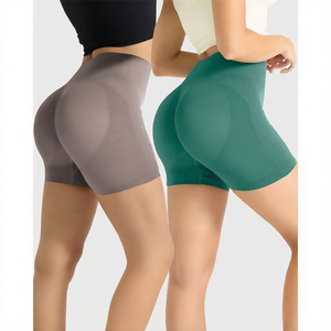 Custom Logo High Waist Seamless <b>Yoga</b> <b>Shorts</b> Butt Lifting Compression Workout Biker <b>Shorts</b> for Gym Running Fitness - Product Image 3