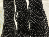 Vente en gros de perles lisses en obsidienne noire authentique de la marque Kelingna, modèle GEM-2407RX-02, 4 mm, 6 mm, 8 mm, 10 mm, 12 mm, pour bracelets