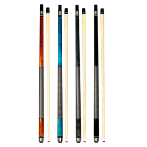 Taco <span class=keywords><strong>de</strong></span> Billar <span class=keywords><strong>de</strong></span> Madera <span class=keywords><strong>de</strong></span> Fresno <span class=keywords><strong>de</strong></span> Alta Calidad OEM <span class=keywords><strong>de</strong></span> 2 Piezas con Unión <span class=keywords><strong>de</strong></span> Acero Inoxidable, Cabeza Dividida 1/2, Ligero, 20 oz, Incluye Funda para Taco - Product Image 1