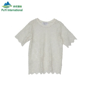 Blus rajut putih wanita, kemeja Dalaman pendek campur tangan kedua pakaian bekas grosir untuk musim gugur - Product Image 6