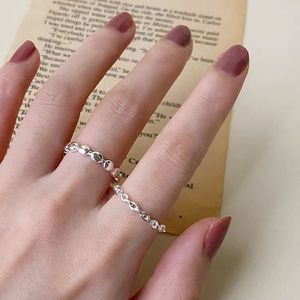 Sterling Silver Chain <b>Ring</b> For Women Oval Shape <b>Open</b> Design Index Finger Everyday Wear Jewelry S925 Fine <b>Rings</b> - Product Image 5