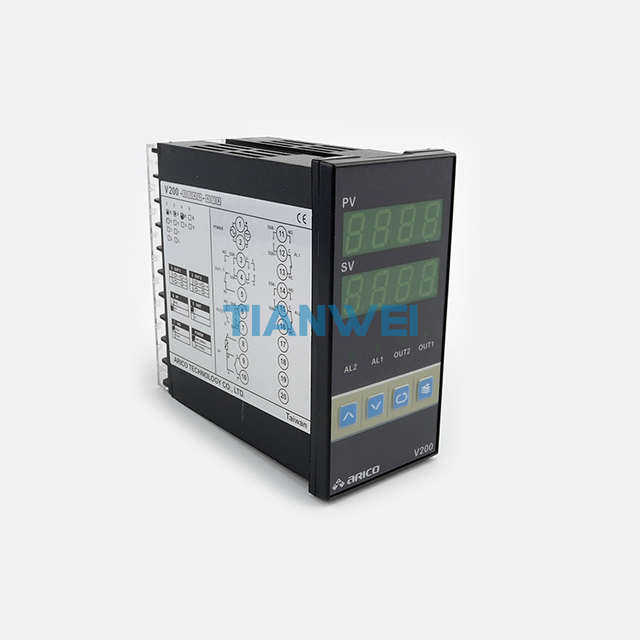 ARICO V200-RRR0 48x96mm 1/8 DIN PID Temperature Controller J/K Pt100 Input Relay Main Output Single Alarm Relay AC100-240VAC