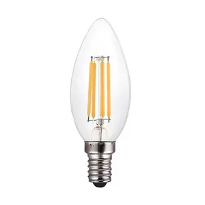 Оптовая Продажа с фабрики светодиодные свечи C35 E14 E12 стеклянный подвесной светильник 3 Вт 4 Вт теплый белый c35 светодиодные лампы