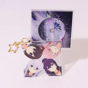 Daqido promosyon hediye DIY özel baskılı CD açılabilir Shaker anahtarlık akrilik Anime anahtarlıklar