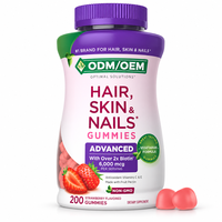 Gummies à la biotine, vitamines C et E, saveur fraise, complément alimentaire, nutrition quotidienne pour adultes, OEM, ODM, marque privée, fournisseur en gros