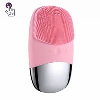 Brosse nettoyante sonique pour le visage, brosse faciale en silicone, appareil de beauté électrique pour le nettoyage du visage et compresse chaude pour les yeux