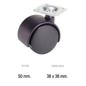 Ruota Nera in Nylon da 50mm per Uso Domestico - Product Image 1