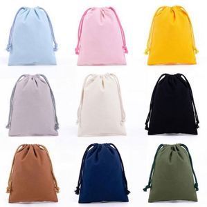 Wholesale Blank Color Cotton Bundle Pocket Custom Tote <b>Bag</b> Environmental protection <b>Drawstring</b> - Product Image 1