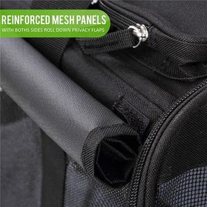 Havayolu onaylı Mesh nefes seyahat evcil hayvan arabası arabası köpek kedi sırt çantası evcil hayvan taşıyıcı tekerlekler ile - Product Image 6