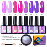 Kit de vernis à ongles semi-permanent 8 couleurs 7,3 ml en gros, vegan, avec logo personnalisé, pour marque privée