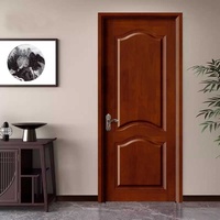 Porte moulée en usine chinoise avec isolation acoustique, placage bois naturel MDF/HDF pour salon, chambre et usage scolaire