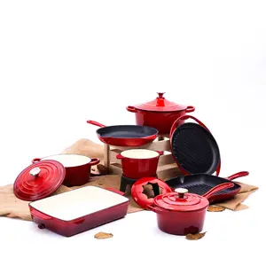 Culinary Art in Cast iron Dutch Ovens Caserole Skillets CF Fry Pans Fry Pans Le Crueset Cookware Sets Supplier