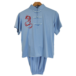 Tenue d'arts martiaux d'été au prix de gros, vêtements de Wushu Kung Fu, lait râpé, uniforme de <span class=keywords><strong>Tai</strong></span> <span class=keywords><strong>Chi</strong></span> <span class=keywords><strong>à</strong></span> manches courtes - Product Image 1