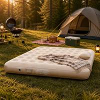 Matelas pneumatique floqué double taille 200x150x25cm avec pompe électrique intégrée, lit gonflable pour la maison, les invités et le camping