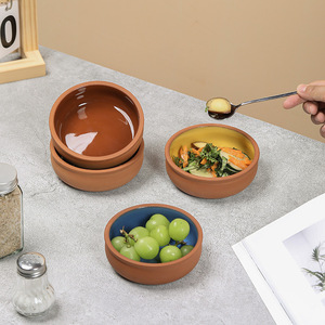 Tazón <span class=keywords><strong>de</strong></span> Terracota Creativo para Cena, Tazón <span class=keywords><strong>de</strong></span> Barro Personalizado para Servir Ensaladas, Tazón Redondo para Postres, OEM ODM - Product Image 3