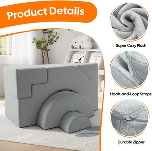 Canapé de jeu modulaire moderne en mousse pour enfants, ensemble de blocs d'escalade pour tout-petits, idéal pour le salon, mobilier pour enfants - Product Image 5