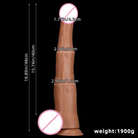 Dildo Anal de Silicona Líquida de Estilo Europeo Americano, 48*75CM, Diseño de Caballo Grande, Extra Largo, de Alta Gama