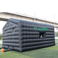 Tente de fête gonflable portable noire pour discothèque, bar mobile, événements extérieurs, mariages