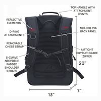 Sac à dos étanche compact à coque rigide 20L avec sangle à boucle rapide pour les courts séjours à la plage, la plongée en apnée et la randonnée d'une journée