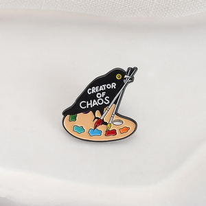 Creator of Chaos Enamel Pin lucu gagak seniman burung Bros pecinta kerah ransel lencana lucu perhiasan aksesoris hadiah untuk teman-teman - Product Image 3