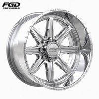 Roue FGD 24 26 28 pouces, face usinée, concave profond, alésage 8x180, roue en alliage forgé pour pick-up tout-terrain robuste