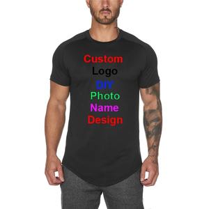 T-shirt de sport personnalisé en maille à séchage rapide pour hommes col en O à manches courtes haut d'entraînement de gymnastique avec logo imprimé ou brodé - Product Image 2