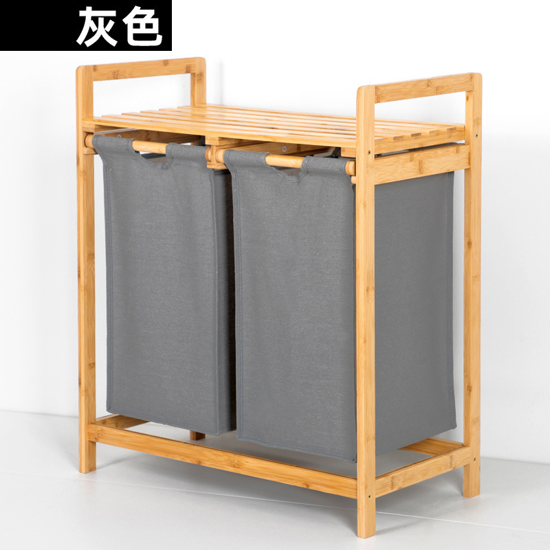 Gray double drawer multi-functional shelf