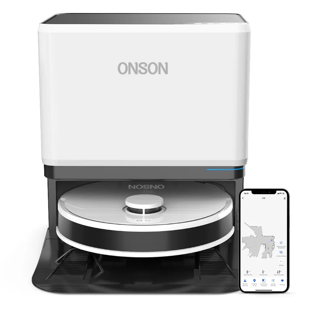 Onson Intelligent LDS Laser Navigation Robot Aspirateur Auto Vidange Wi-Fi Alexa Home Appliance Aspirateur