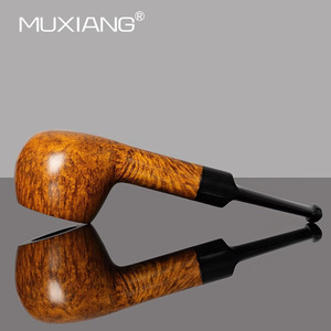 Muxiang Wooden Tobacco Pipe Straight 3mm Filter Handmade Solid Briarwood Smoking Pipe - Product Image 2